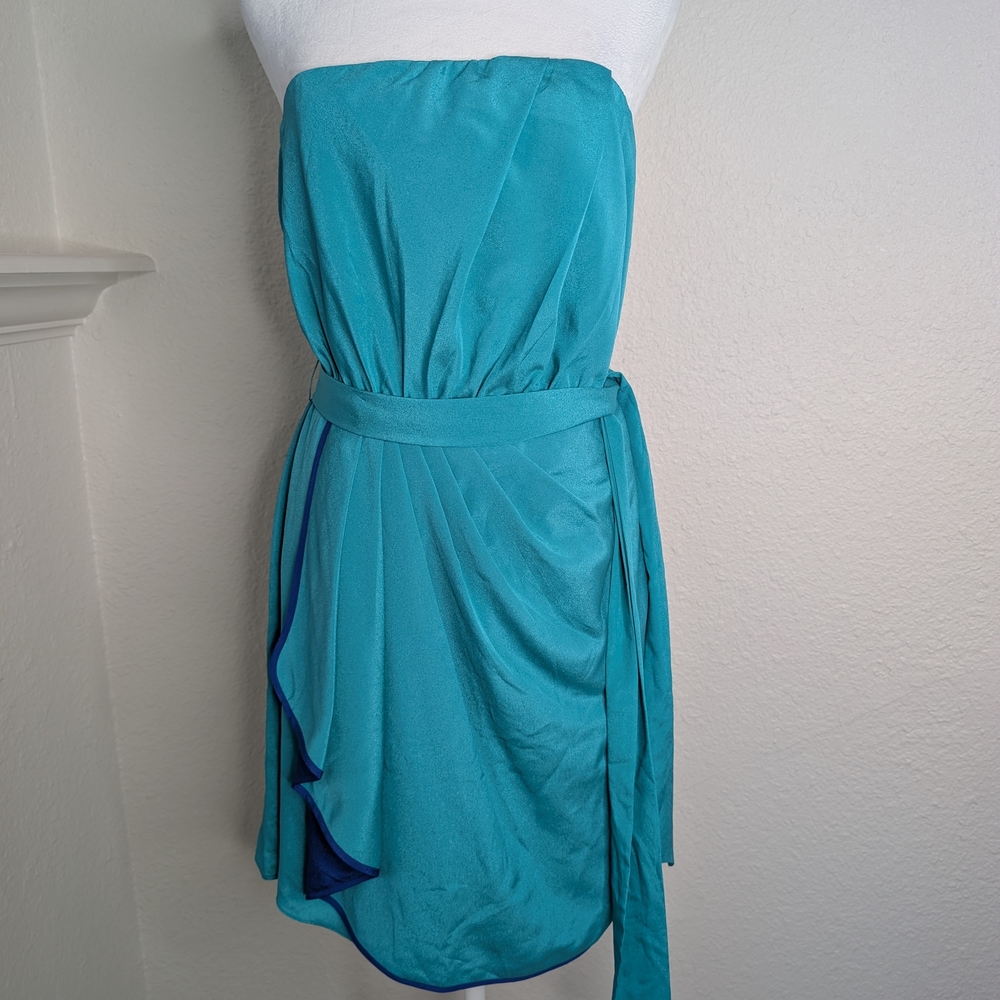 NWT Express Strapless Teal Dress